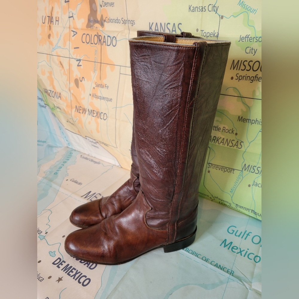 Justin Brown Leather Men's Boots Size 8.5 Narrow